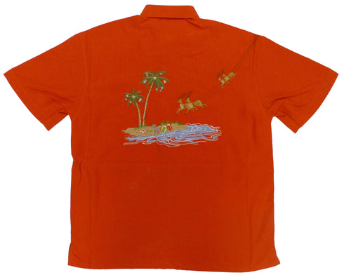Bamboo Cay Mens Flying Santa Embroidered Shirt